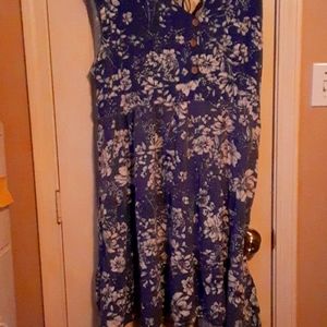 Mlle Gabrielle Dress (Blue/White Floral Print)